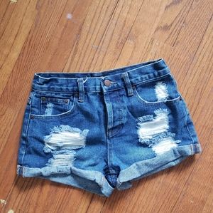High waisted jean shorts!